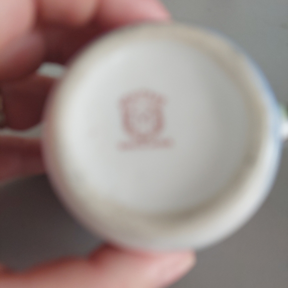 VTG Noritake Lusterware Creamer Swan Lake Tree Orange Black Blue 2.25 inch - Picture 8 of 8